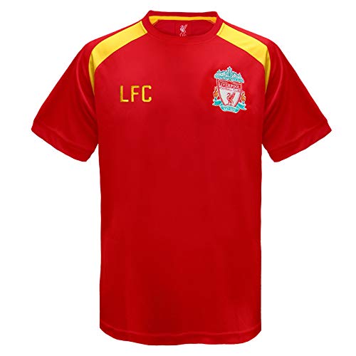 Liverpool FC - Camiseta Oficial de Entrenamiento - para niño - Poliéster - Rojo - LFC - 12-13 años