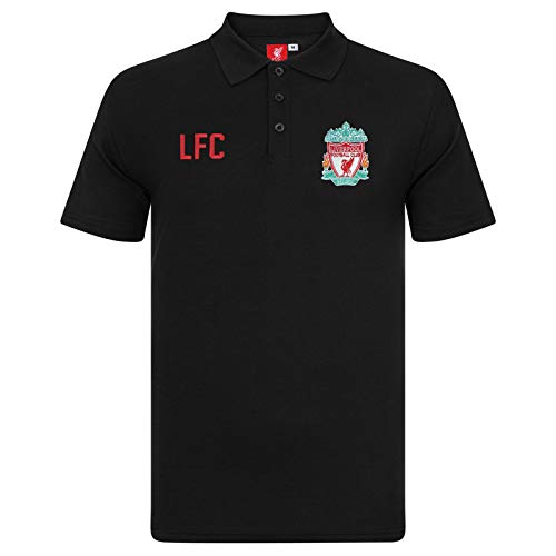 Liverpool FC - Polo oficial para hombre - Con el escudo del club - Negro - XXL
