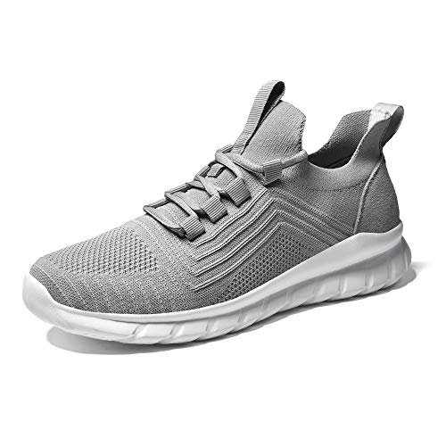 LK LEKUNI Zapatillas Running Hombre Mujer Zapatos Deporte para Correr Trail Fitness Sneakers Ligero Transpirable-Gris01-44