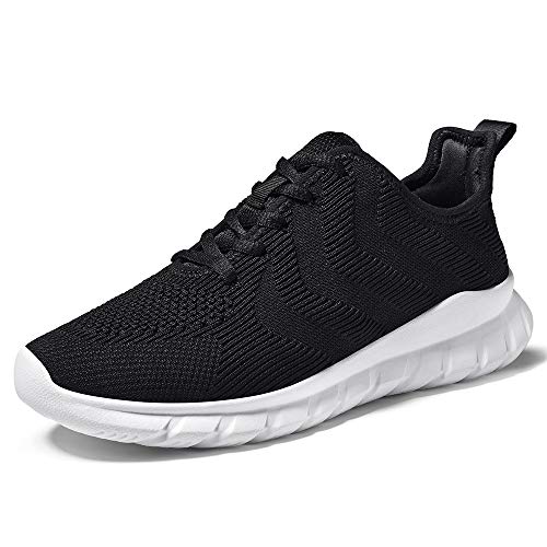 LK LEKUNI Zapatillas Running Hombre Mujer Zapatos Deporte para Correr Trail Fitness Sneakers Ligero Transpirable-Negro03-42