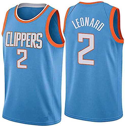 llp Cajeras de Camiseta de Baloncesto para Hombres No. 2 Leonard All Star Bordado Camisa Bordado Classic Bordados Vestidos sin Mangas (Color : 1, Size : Small)