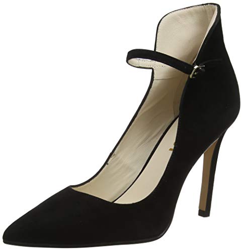 lodi VIVAZ, Zapatos con Tacon y Correa de Tobillo Mujer, Negro (Ante Negro Ante Negro), 39 EU
