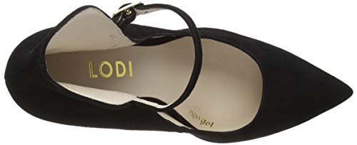 lodi VIVAZ, Zapatos con Tacon y Correa de Tobillo Mujer, Negro (Ante Negro Ante Negro), 39 EU