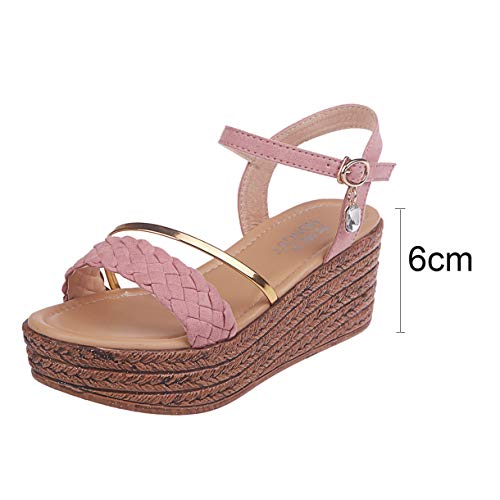 Logobeing Sandalias Plataforma Mujer Planas Bohemia Tacón Alto de Playa Peep Toe Cuñas De Fondo Grueso Tacon Zapatos de Baño Verano Fiesta Chanclas