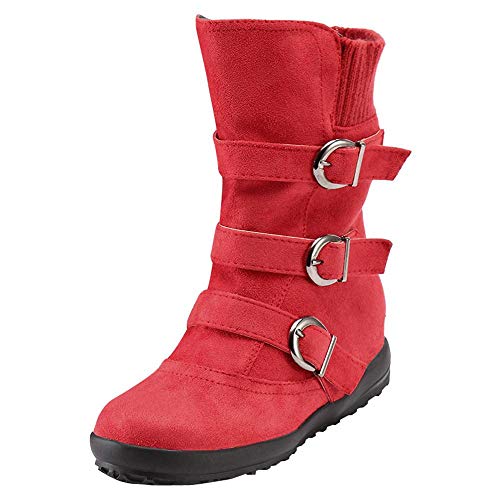 Logobeing Tacones Mujer Plataforma Zapatos Botines de Tacon Mujer Invierno Cómodo Moda 2018 Botas Altos Cuña Zapatos de Tacón Mujer-07153(39,Rojo)
