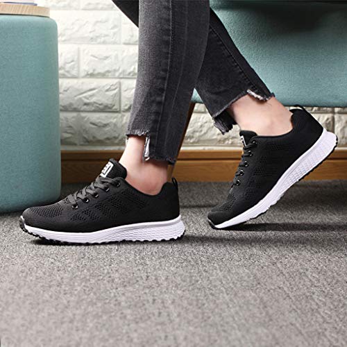 Logobeing Zapatillas Deportivas de Mujer - Zapatos Sneakers Zapatillas Mujer Running Casual Yoga Calzado Deportivo de Exterior de Mujer 35-40 (38, Negro)