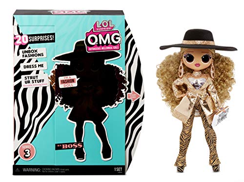 LOL Surprise Muñecas de Moda Coleccionables para Niñas , Con 20 Sorpresas y Accesorios , Da Boss , OMG Serie 3