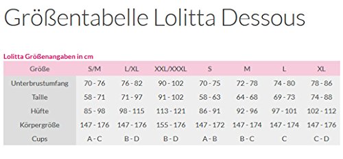 Lolitta Dessous - Conjunto de lencería - para Mujer Negro L/XL, C