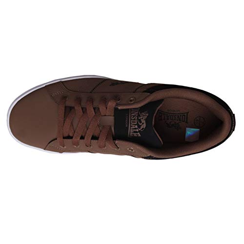 Lonsdale Latimer Zapatillas deportivas para hombre de piel de estilo casual, color Marrón, talla 12 UK