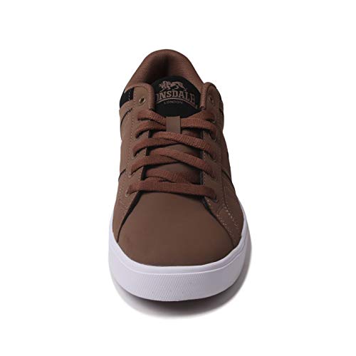 Lonsdale Latimer Zapatillas deportivas para hombre de piel de estilo casual, color Marrón, talla 12 UK
