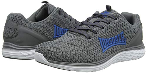 Lonsdale SILWICK, Zapatillas para Correr de Carretera para Hombre, Gris, Azul,.43 EU