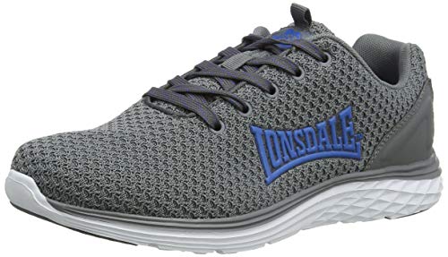 Lonsdale SILWICK, Zapatillas para Correr de Carretera para Hombre, Gris, Azul,.43 EU