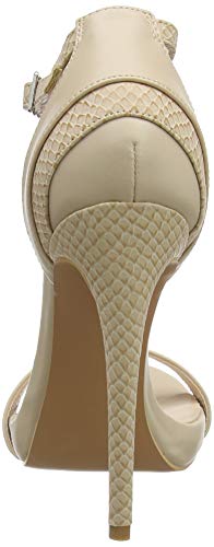 Lost Ink RAE Stiletto Barley There Heeled Sandal, Zapatos de tacón con Punta Abierta Mujer, Beige (Nude 0013), 39