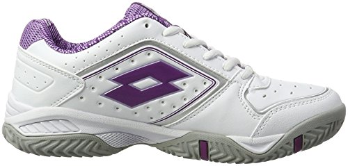 Lotto T-Tour IX 600 W, Zapatillas de Tenis Mujer, Blanco (Wht/prp Spk), 38 EU
