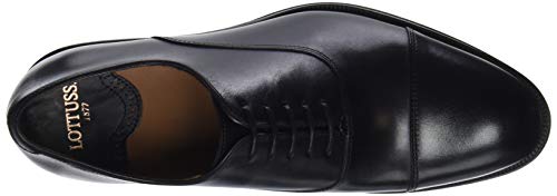 Lottusse L6965, Zapatos Oxford Puntera Recta Hombre, Negro (Ebony Negro), 43.5 EU