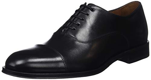 Lottusse L6965, Zapatos Oxford Puntera Recta Hombre, Negro (Ebony Negro), 43.5 EU