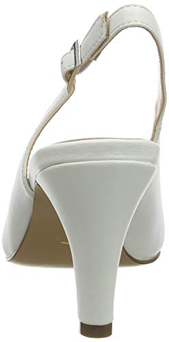 Lotus Elodie, Zapatos de tacón con Punta Abierta Mujer, Blanco (White WW), 40