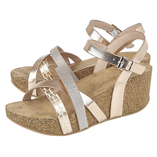 Lotus Lily, Sandalias con Punta Abierta Mujer, Oro Rosa Oro Ky, 40 EU