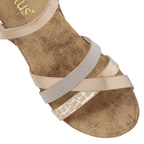 Lotus Lily, Sandalias con Punta Abierta Mujer, Oro Rosa Oro Ky, 40 EU