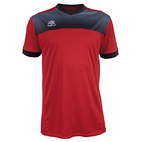 Luanvi Bolton Camiseta Manga Corta de Tenis, Hombre, Rojo, XL