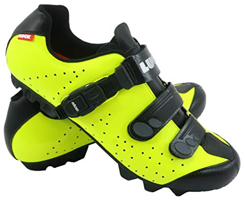 LUCK Zapatillas de Ciclismo MTB ODÍN con Suela de Carbono y Cierre milimétrico de precisión. (43 EU, Amarillo)