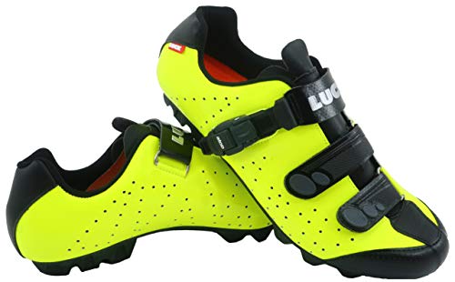LUCK Zapatillas de Ciclismo MTB ODÍN con Suela de Carbono y Cierre milimétrico de precisión. (43 EU, Amarillo)