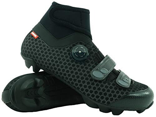 LUCK Zapatillas de Ciclismo para Invierno Winter MTB, con Suela de Carbono SHD, y Sistema rotativo de precisión acompañada de 2 velcros. (43 EU)