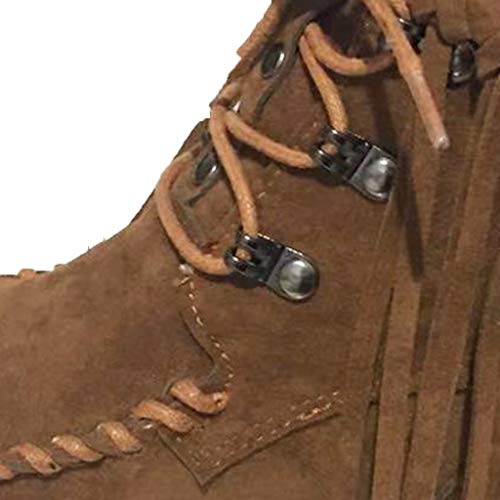 Luckycat Botas Indias para Mujer, Tacón Plano, con Flecos, Estilo Informal, Botas de Nieve Botines Planos Cremallera Suede Chelsas Mujer Tobillo Botas (Marrón-3, 42 EU)
