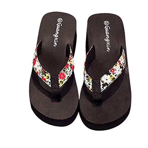 Luckycat Chanclas Zapatillas de Playa de tacón Alto Beach Sandalias de Mujer de Desgaste Exterior de Verano Sandalias Antideslizantes con Fondo Grueso Casual Zapatillas de casa