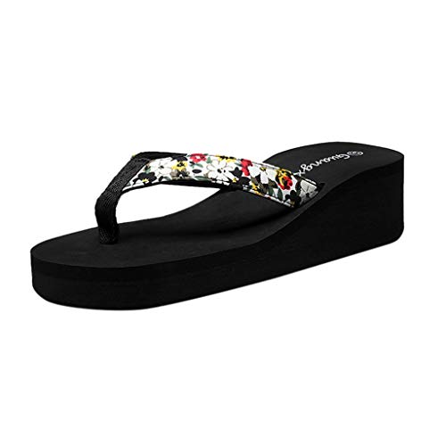 Luckycat Chanclas Zapatillas de Playa de tacón Alto Beach Sandalias de Mujer de Desgaste Exterior de Verano Sandalias Antideslizantes con Fondo Grueso Casual Zapatillas de casa