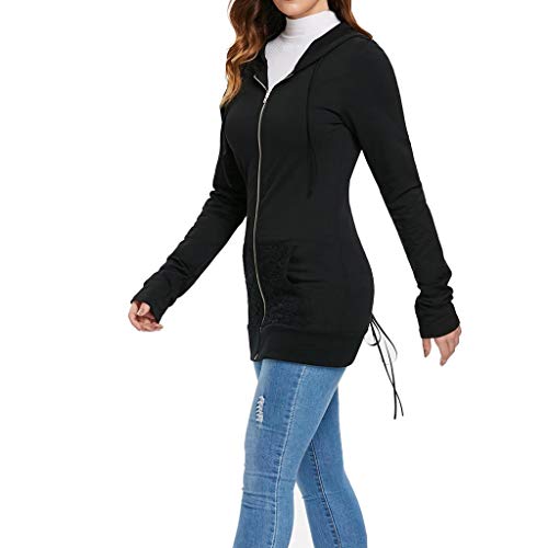 Luckycat Mujer Sudaderas con Capucha 2018 Otoño e Invierno Blusas con Manga Larga con Cordones Camiseta para Adolescentes Chicas