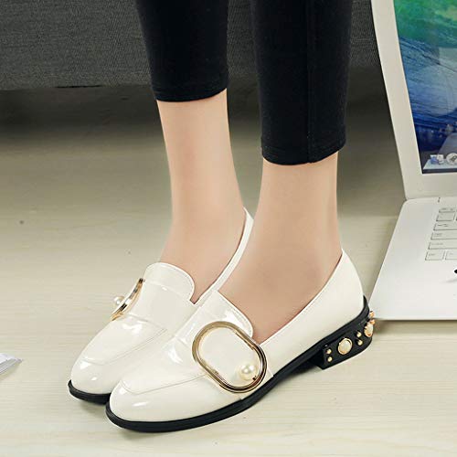 Luckycat Mujeres Punta Redonda Primavera Otoño Slip-on Flats Mocasines de Plataforma para Mujer Fringe Vintage Oxfords Zapatos Brogue OtoñO ResbalóN Mujeres Pisos Plataforma Calzado Informal