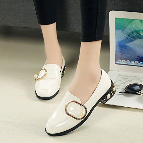 Luckycat Mujeres Punta Redonda Primavera Otoño Slip-on Flats Mocasines de Plataforma para Mujer Fringe Vintage Oxfords Zapatos Brogue OtoñO ResbalóN Mujeres Pisos Plataforma Calzado Informal