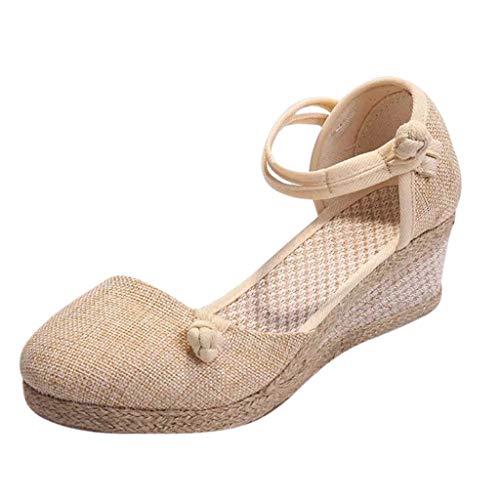 Luckycat Sandalias Mujer Cuña Alpargatas Plataforma Bohemias Romanas Mares Playa Gladiador Verano Tacon Planas Zapatos Zapatillas