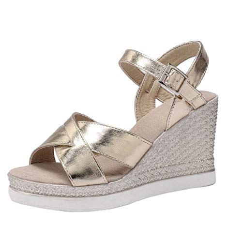 Luckycat Sandalias Mujer Verano 2020 Color Sólido De Punta Abierta con Sandalias De Mujer Sandalias Tacones Altos Zapatillas Zapatos Chanclas Tacon Estilo Bohemio