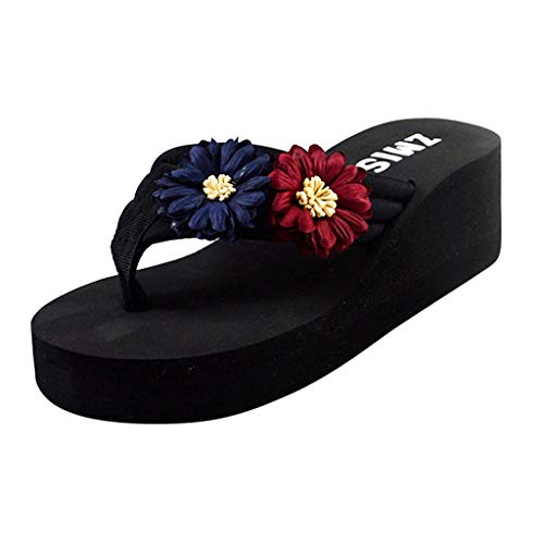 Luckycat Sandalias y Chancletas Mujer Verano 2019 Zapatos de Playa con Sandalias de Tanga de Fondo Grueso Moda Retro Playa Sandalias de Plataforma Zapatillas Moda Sandalias