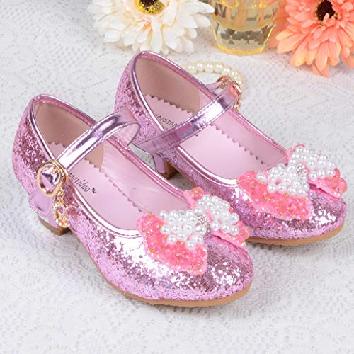 Luckycat Última Diseño Niñas Princesa Reina de Nieve Partido Zapatos Zapatos de Fiesta Sandalias Niña Bailarina Zapatos de Tacón Disfraz de Princesa niña Princesa del Otoño Lentejuelas