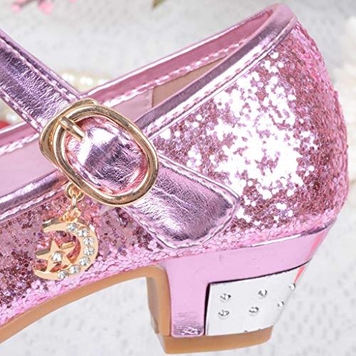 Luckycat Última Diseño Niñas Princesa Reina de Nieve Partido Zapatos Zapatos de Fiesta Sandalias Niña Bailarina Zapatos de Tacón Disfraz de Princesa niña Princesa del Otoño Lentejuelas