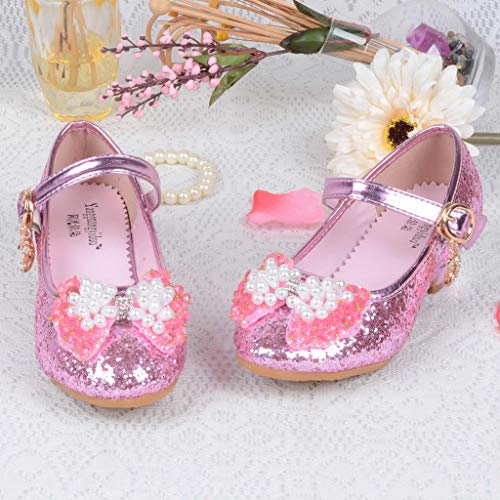 Luckycat Última Diseño Niñas Princesa Reina de Nieve Partido Zapatos Zapatos de Fiesta Sandalias Niña Bailarina Zapatos de Tacón Disfraz de Princesa niña Princesa del Otoño Lentejuelas