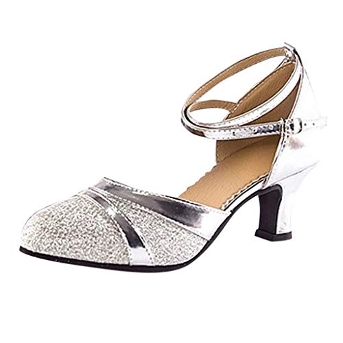 Luckycat Zapatos para Mujer Zapatos de Baile Latino de Tacón Alto/Medio para Mujer Zapatos de Baile/Zapatos Latinos de satén Mujeres