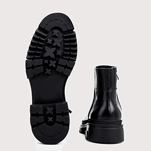 LUGMT Vintage for Hombre Europeo Slip-on cómodo de la Alta Ayuda de Cuero Genuino Chelsea Botas Zapatos de Vestir Formal Formales Zapatos de Ocio Herramientas del Tobillo Botas del mo