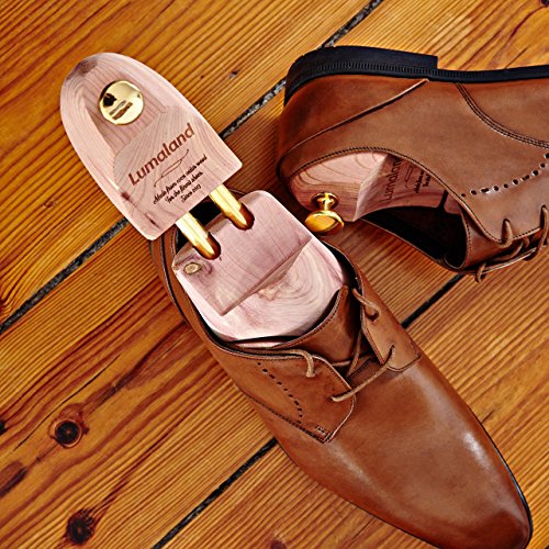 Lumaland Horma de Zapatos de alta calidad para hombres y mujeres en madera de cedro con doble resorte Unisex talla 44/45