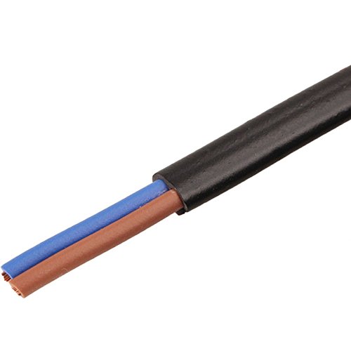 LumenTY Cable de alimentación de PVC plano negro de 2 hilos Cable de cobre resistencia a alta temperatura 2 x0.75mm2, cable de alimentación doble - Cable flexible de longitud de corte de 10 m