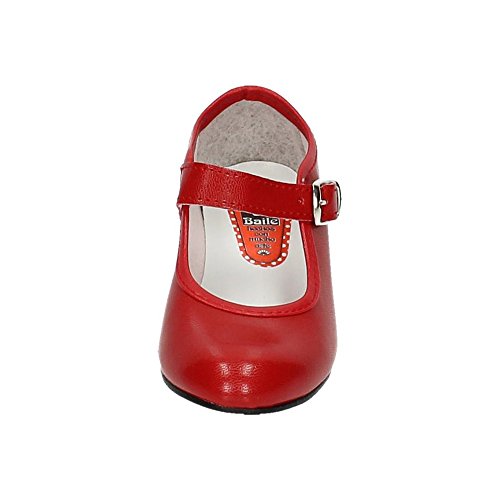 MADE IN SPAIN 15 SEVILLANAS FLAMENCOS NIÑA Zapatos TACÓN Rojo 31