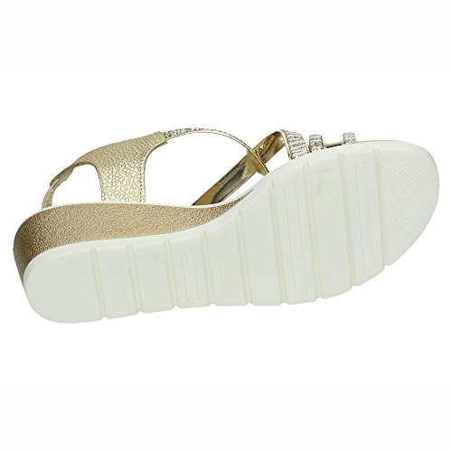 MADE IN SPAIN 937 Sandalias Planta Gel Mujer Sandalias Platino 36