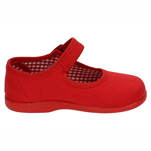 MADE IN SPAIN 951 Lonas DE Tela Rojas NIÑA Zapatillas Rojo 22