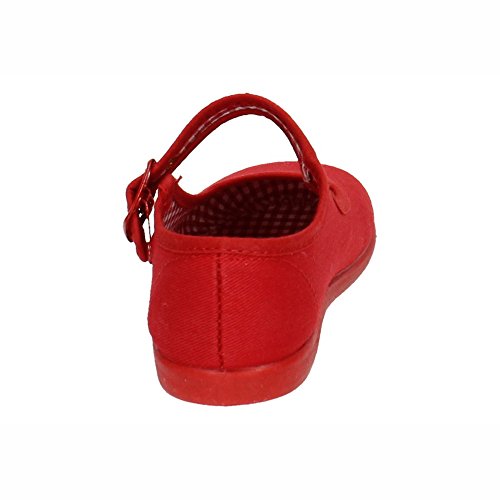 MADE IN SPAIN 951 Lonas DE Tela Rojas NIÑA Zapatillas Rojo 22