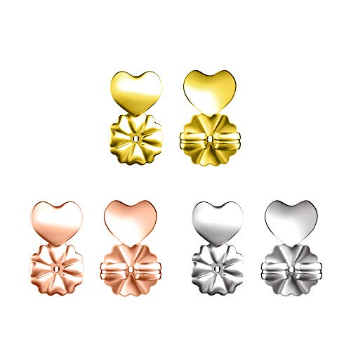 Magic BAX Earring Backs Lifters, 3 Pares de elevadores de Pendiente hipoalergénicos Ajustables para Todos los Pendientes de Poste