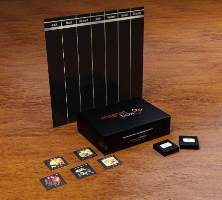 Magnet Box Juego de Familia 36 imanes de doble cara para degustar comidas de aquí y otros lugares, y pizarra magnética para ver su semana en imágenes