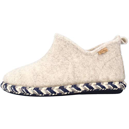 MAIA-FP - Crudo, 37EU - Zapatilla de casa para Mujer Hecha en Fieltro.